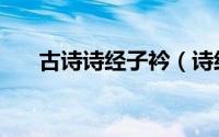 古诗诗经子衿（诗经子衿全文及译文）