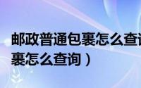 邮政普通包裹怎么查询物流信息（邮政普通包裹怎么查询）