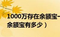 1000万存在余额宝一天利息多少?（1000万余额宝有多少）