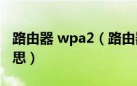 路由器 wpa2（路由器wpa和wpa2是什么意思）