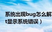 系统出现bug怎么解决（电脑出现bugreport显示系统错误）