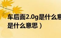 车后面2.0g是什么意思（汽车后面的2.0TSI是什么意思）