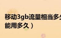 移动3gb流量相当多少钱（移动手机3GB流量能用多久）