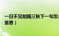 一日不见如隔三秋下一句怎么说（一日不见如隔三秋是什么意思）