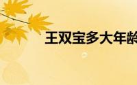 王双宝多大年龄（王双宝多大）