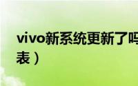 vivo新系统更新了吗（vivo新系统更新时间表）