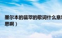 墨尔本的翡翠的歌词什么意思（墨尔本的翡翠这歌是什么意思啊）