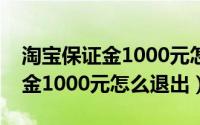 淘宝保证金1000元怎么退出账户（淘宝保证金1000元怎么退出）