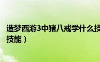 造梦西游3中猪八戒学什么技能（造梦西游3猪八戒应学什么技能）