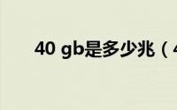 40 gb是多少兆（40g网是什么概念）