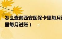 怎么查询西安医保卡里每月进账多少（怎么查询西安医保卡里每月进账）