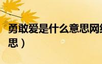 勇敢爱是什么意思网络用语（勇敢爱是什么意思）