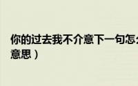 你的过去我不介意下一句怎么说（你的过去我不介意是什么意思）