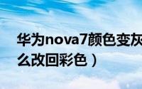 华为nova7颜色变灰（华为nova7SE灰色怎么改回彩色）