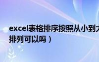 excel表格排序按照从小到大的顺序排列（千兆网线按顺序排列可以吗）