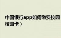 中国银行app如何缴费校园卡余额（中国银行app如何缴费校园卡）