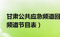 甘肃公共应急频道回放2021（甘肃公共应急频道节目表）