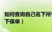 如何查询自己名下所有保单（一键查询自己名下保单）