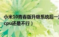 小米10青春版升级系统后一直进不去系统（小米10青春重装cpu还是不行）