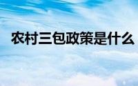 农村三包政策是什么（农村三保指是什么）