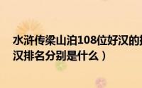 水浒传梁山泊108位好汉的排名及绰号（水浒传梁山108好汉排名分别是什么）