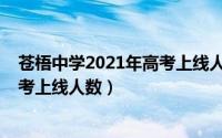 苍梧中学2021年高考上线人数有多少（苍梧中学2021年高考上线人数）