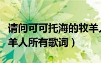 请问可可托海的牧羊人的歌词（可可托海的牧羊人所有歌词）