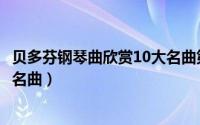 贝多芬钢琴曲欣赏10大名曲第一首（贝多芬钢琴曲欣赏10大名曲）