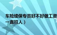 车险续保专员好不好做工资怎么样?（车险续保专员为什么一直招人）