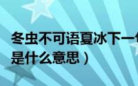 冬虫不可语夏冰下一句是什（冬虫不可语夏冰是什么意思）