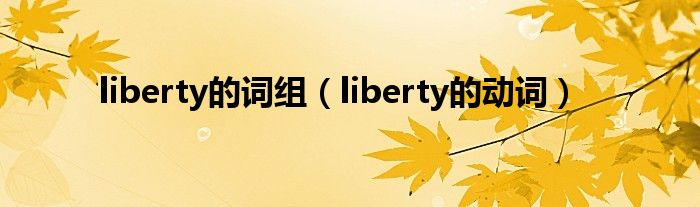 liberty的词组（liberty的动词）