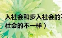 入社会和步入社会的不一样吗（入社会和步入社会的不一样）