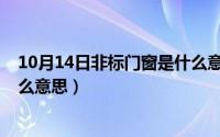 10月14日非标门窗是什么意思呀（10月14日非标门窗是什么意思）