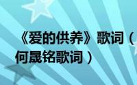 《爱的供养》歌词（10月08日爱的供养原唱何晟铭歌词）