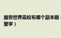 魔兽世界霜纹布哪个副本刷（10月15日魔兽厚霜纹布绷带哪里学）