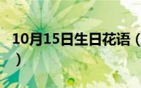 10月15日生日花语（10月15日rachel的寓意）