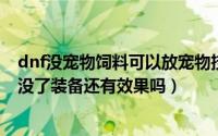 dnf没宠物饲料可以放宠物技能吗（10月15日dnf宠物饲料没了装备还有效果吗）