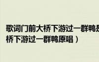 歌词门前大桥下游过一群鸭是什么歌（10月16日儿歌门前大桥下游过一群鸭原唱）