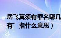 岳飞莫须有罪名哪几条（10月08日罪名莫须有”指什么意思）