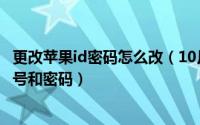 更改苹果id密码怎么改（10月16日怎样更改苹果手机的id账号和密码）