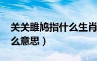 关关雎鸠指什么生肖（10月16日关关雎鸠什么意思）