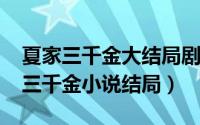 夏家三千金大结局剧情介绍（10月08日夏家三千金小说结局）