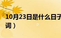 10月23日是什么日子（10月17日寂寞的反义词）