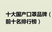 十大国产口罩品牌（10月17日国产口罩品牌前十名排行榜）