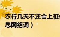 农行几天不还会上征信（10月17日lsp什么意思网络词）