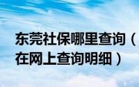 东莞社保哪里查询（10月08日东莞社保怎么在网上查询明细）