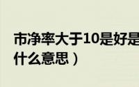 市净率大于10是好是坏（10月20日市净率是什么意思）