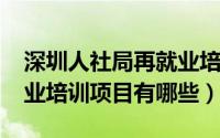 深圳人社局再就业培训（10月20日深圳再就业培训项目有哪些）