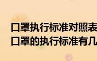 口罩执行标准对照表 gbt32610（10月21日口罩的执行标准有几种）