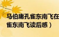 马伯庸孔雀东南飞在线（10月08日马伯庸孔雀东南飞读后感）